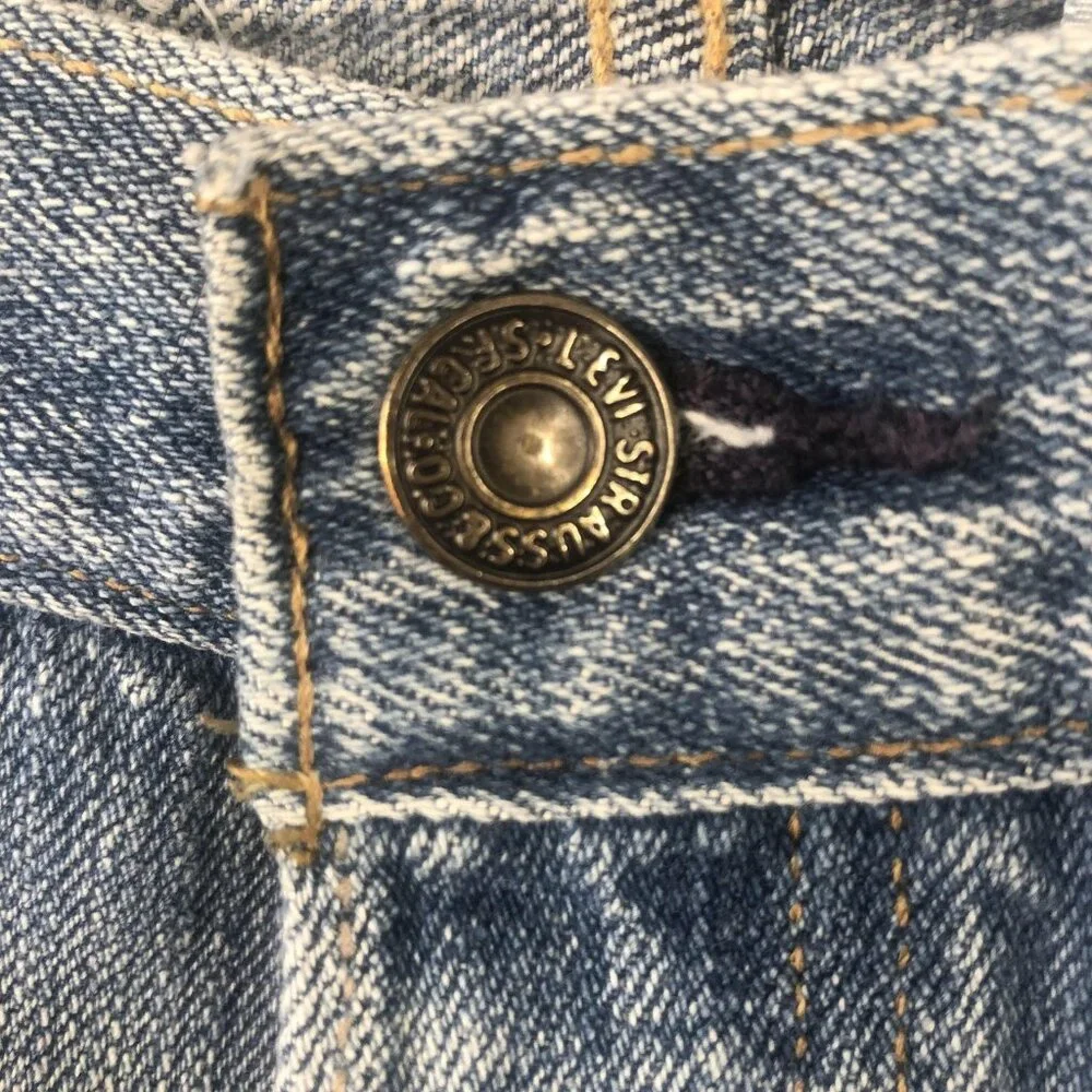 Vintage Levis 501 Jeans Mens 34x30 Leather Patch Button Fly WPL423 Faded Mexico